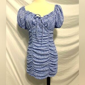 NWT Lush Ruched Puff Sleeve Dress